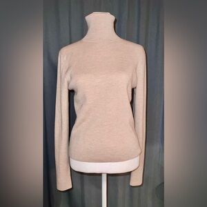 Thakoon Merino  Wool Knit Open Back Ribbed Turtleneck